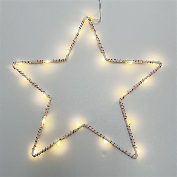 Stjerne med lyskæde – diameter 20 cm