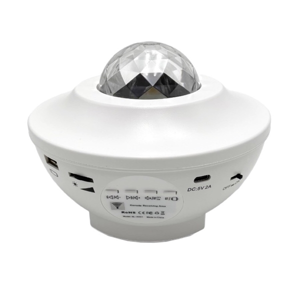 Stjernehimmel projektorlampe med højttaler - Hvid