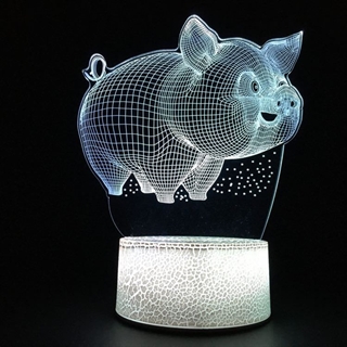 Svine 3D lampe