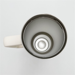 Termokrus med låg og rustfrit stål sugerør - 1180 ml - hvid