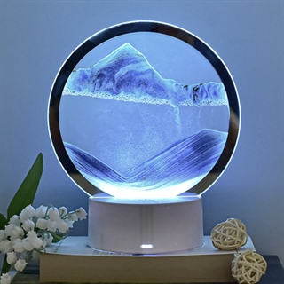 Timeglas bordlampe med multifarvet lys