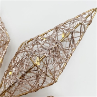 Guld topstjerne med lys og champagnefarvede tråde