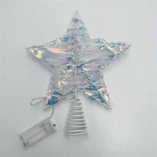 LED topstjerne til juletræ med regnbueeffekt