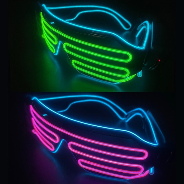 Trådløs gitterbrille i forskellige lysfarver til fest