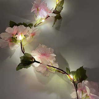 USB-drevet lyskæde med lyserøde kirsebærblomster -  4 M 40 lys