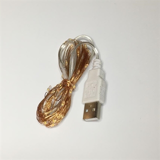 USB kobber lyskæde 5 m- Kobberfarvet