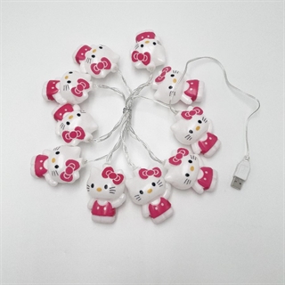 USB-drevet Hello Kitty LED lyskæde - 1,5 m 10 lys