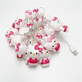 USB-drevet Hello Kitty LED lyskæde - 3 m 20 lys