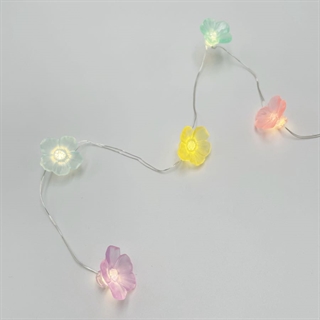 LED kobber lyskæde med farverige kirsebærblomster