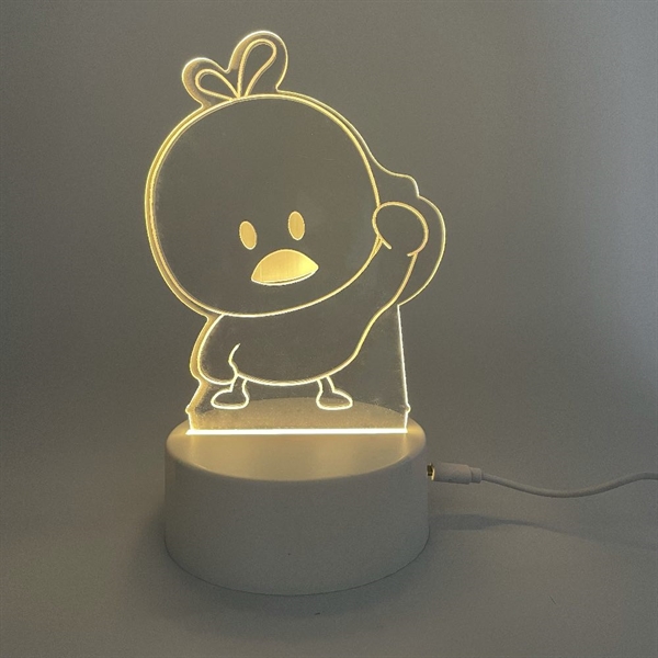 USB-drevet Psyduck 3D lampe med varmt hvidt lys