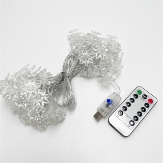 USB-drevet lyskæde med lotus blomster og fjernbetjening - 8 m 40 lys