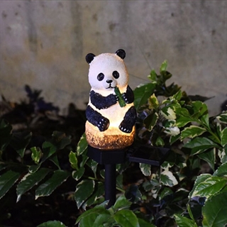 Panda solcelle havelampe lyser automatisk ved skumring