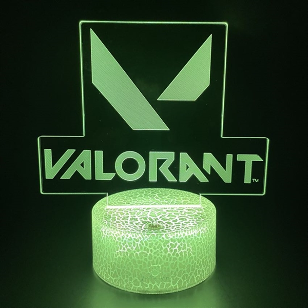 Valorant 3D lampe med fjernbetjening - Dæmpbar