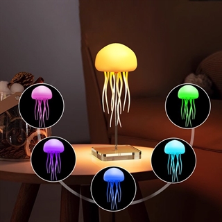 Vandmandslampe med multifarvet lys – 2-i-1 bordlampe og pendel – genopladelig