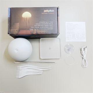Vandmandslampe med multifarvet lys – 2-i-1 bordlampe og pendel – genopladelig