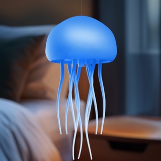 Vandmandslampe med multifarvet lys – 2-i-1 bordlampe og pendel – genopladelig