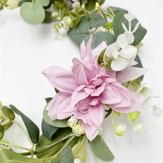 LED lyskæde med lilla blomster og blade – 2 m, 20 LED-lys