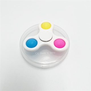 Fidget spinner med pop it – hvid