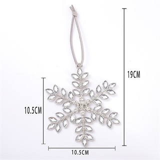 Sølvfarvet snefnug juleophæng med rhinsten – Stil 1