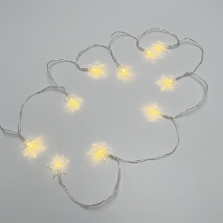 LED lyskæde med snefnug og stjerner 