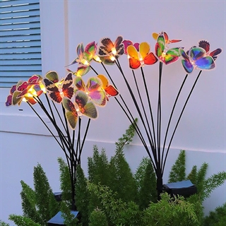 solcelle sommerfuglelampe med fiberlys – 6 elelr 10 hoveder