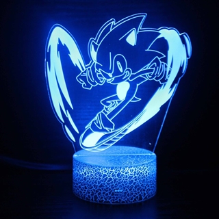 Sonic 3D lampe med hjerteform og fjernbetjening – dæmpbar