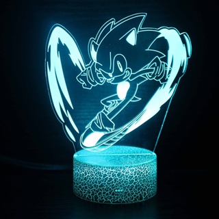 Sonic 3D lampe med hjerteform og fjernbetjening – dæmpbar