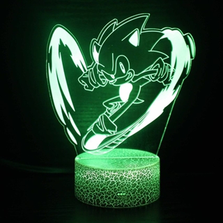 Sonic 3D lampe med hjerteform og fjernbetjening – dæmpbar