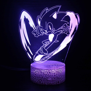 Sonic 3D lampe med hjerteform og fjernbetjening – dæmpbar