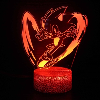 Sonic 3D lampe med hjerteform og fjernbetjening – dæmpbar